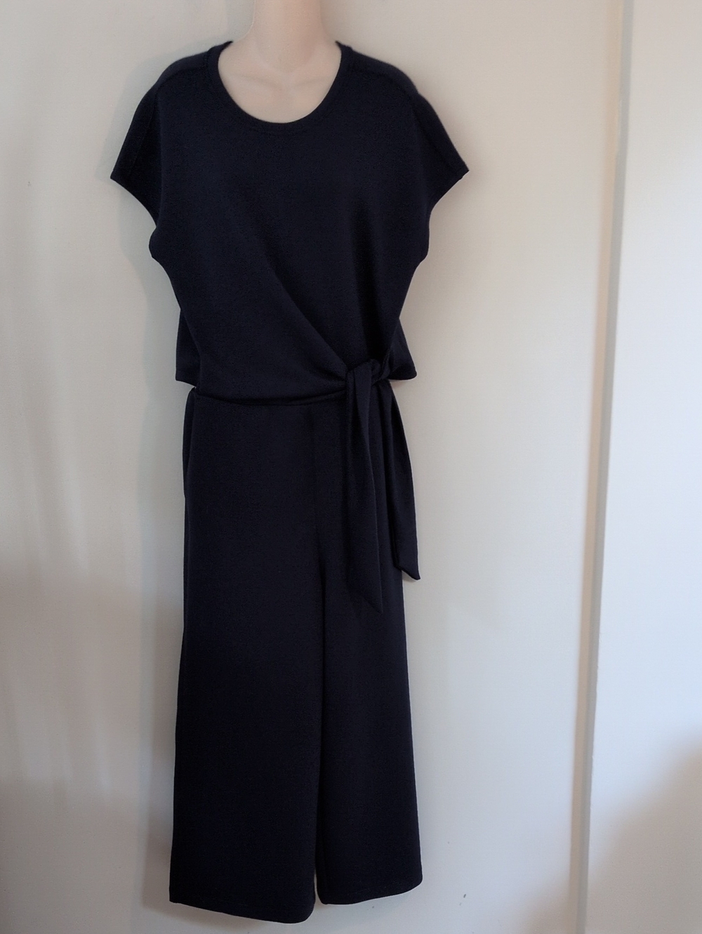 SPANX AirEssentials® Tie Waist Jumpsuit Timeless Navy LP - Picture 6 of 16